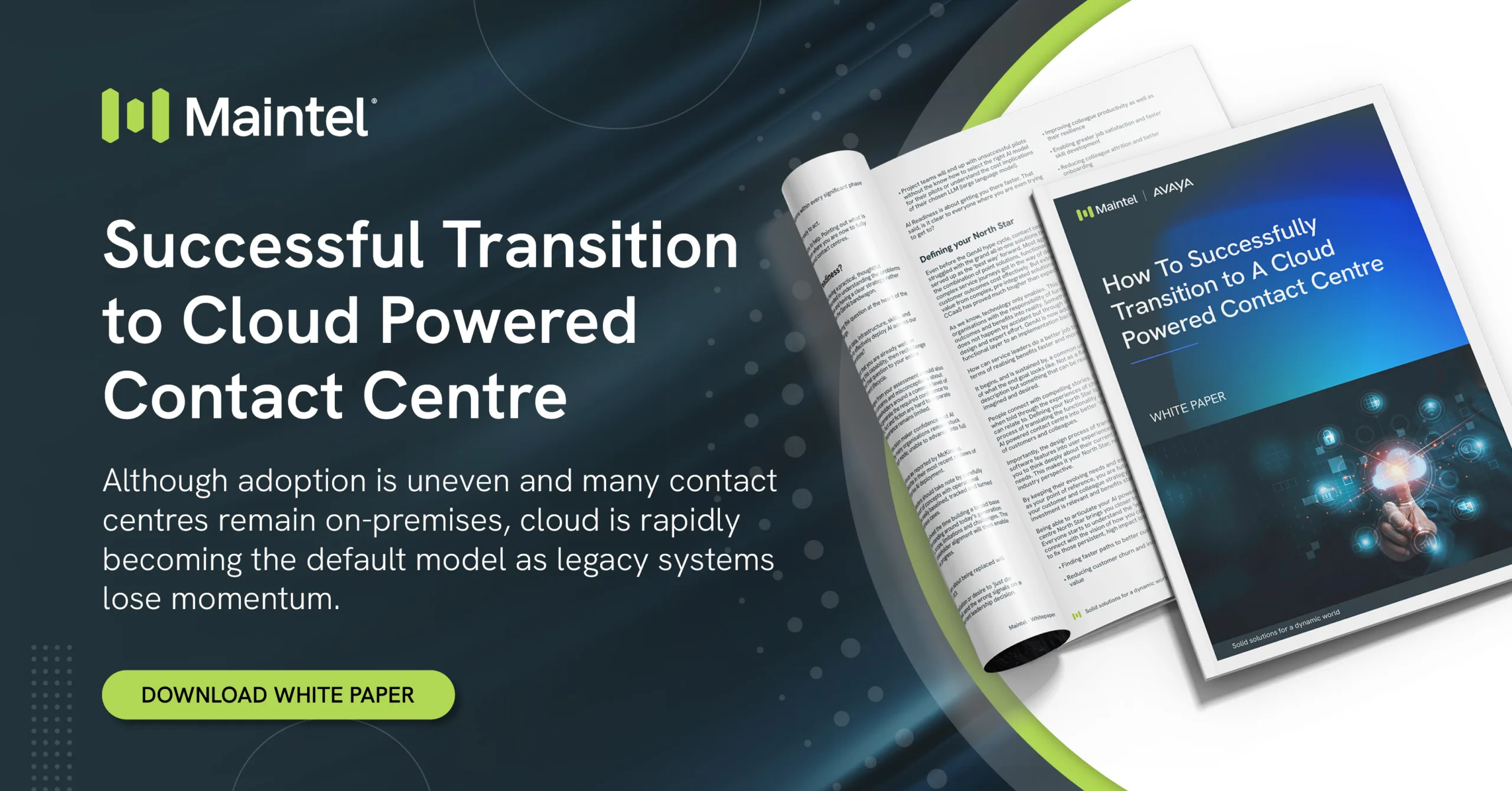 Maintel - Cloud powered white paper - Linkedin successful transition tile